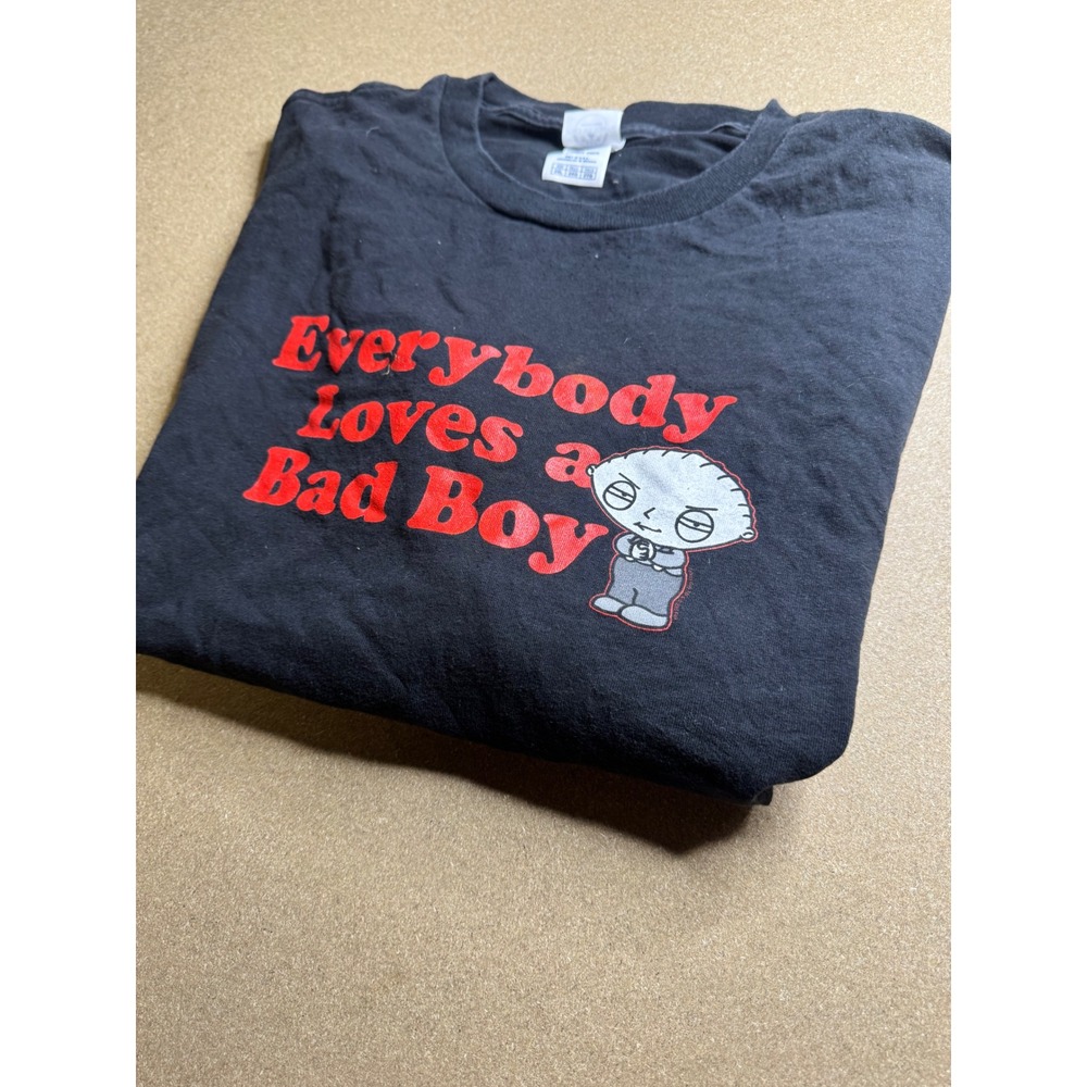 Y2k Family‎ Guy Stewie Griffin Everybody Loves a Bad Boy Black T-Shirt 2XL Delta